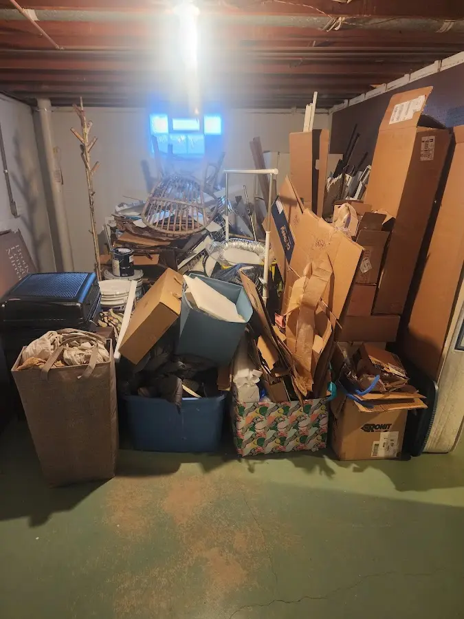 Roll-off dumpster container at job site for 20 Yard Dumpster Rental in St. Matthews